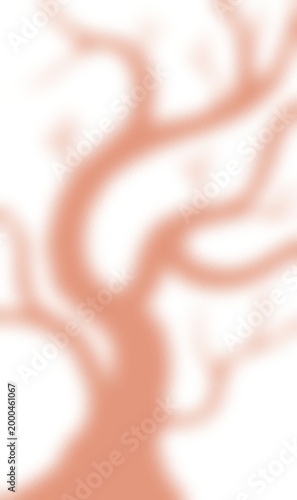 Abstract orange gradient brush forming a tree silhouette, minimalistic, soft texture, isolated on clean white background.