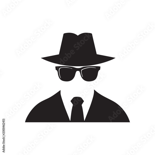 Secret Agent Spy Icon Vector Illustration.