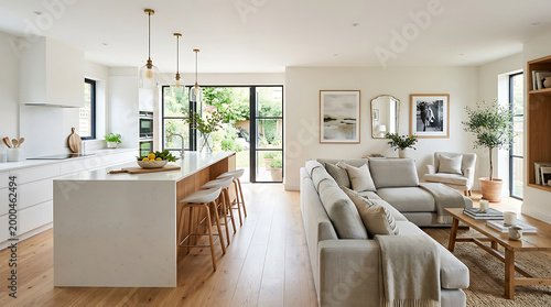 modern living room with fireplace