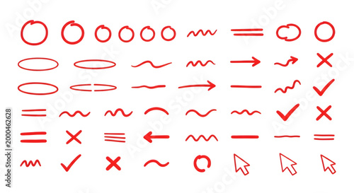 Neon mathematical and symbolic elements isolated on transparent background