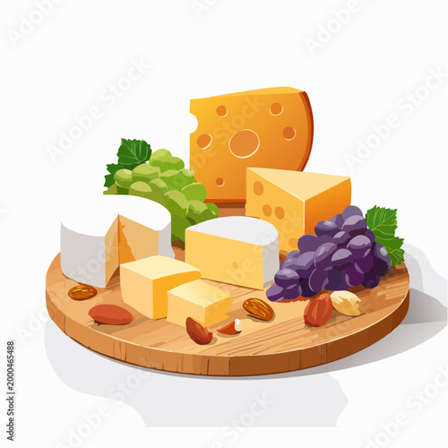 Rustikale Käseplatte mit Trauben und Nüssen