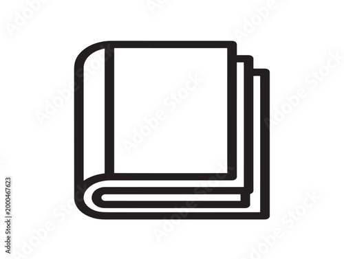 Open cookbook stack vector illustration with minimalist line art design
