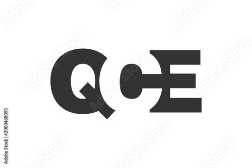 QCE logo design. Initial letter Q C E bold font style for tech startups, consulting, corporate branding. Creative company name, headlines typography identity, trendy logotype.