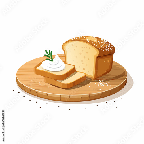 Frisches Bauernbrot mit Butter und Salz