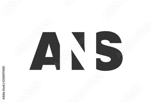 ANS logo design. Initial letter A N S bold font style for tech startups, consulting, corporate branding. Creative company name, headlines typography identity, trendy logotype.