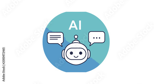 Robot Communication Vector Illustration