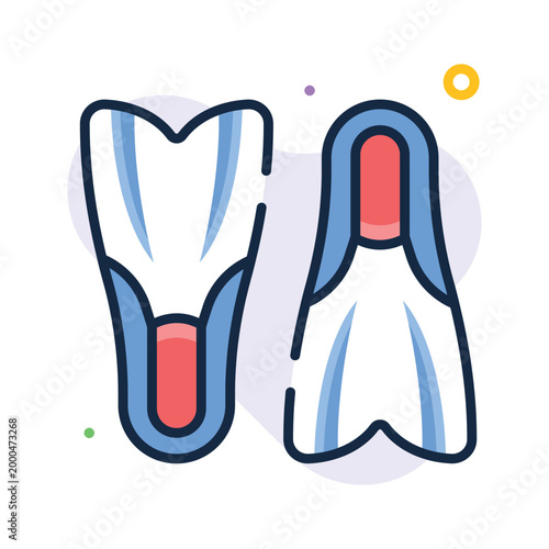 Download this outline icon of flippers, swim gears