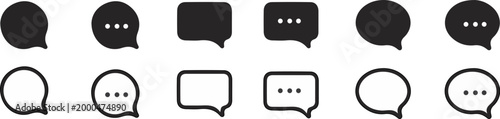 Chat Bubble Icons Set with Message and Speech Dialog Symbols
