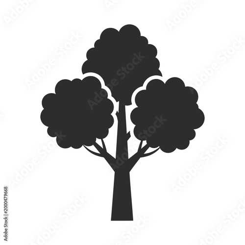 Stylized Silhouette Tree Icon - Simple Vector Art for Nature and Growth Concepts