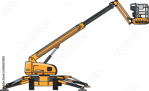 Aerial lift, boom lift, construction equipment, industrial vehicle, yellow machine