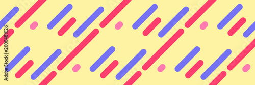 Vibrant abstract background featuring diagonal lines and dots in pink, purple, and yellow.  Perfect for website banners, social media posts, or playful designs needing a modern, energetic feel.