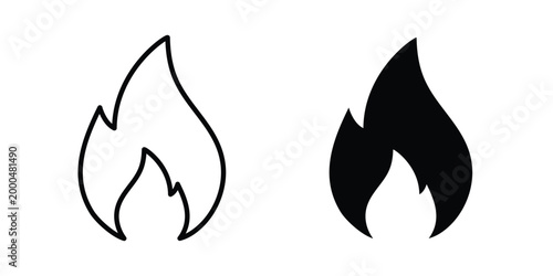 Fire icon pack vectors for graphic projects.