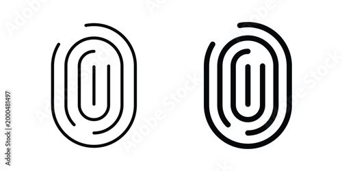 Fingerprint icon pack vectors for graphic projects.