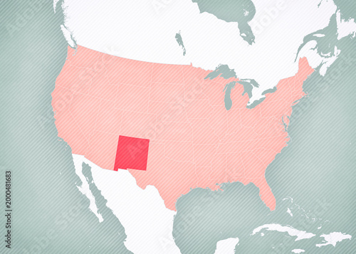Map of United States of America - New Mexico