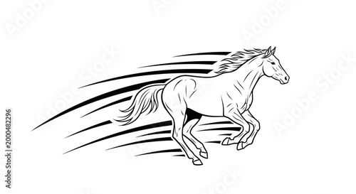 Vector illustration of a galloping horse