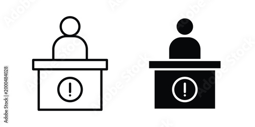 Information desk icon pack vectors for graphic projects.