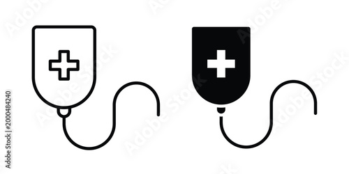 IV bag icon pack vectors for graphic projects.
