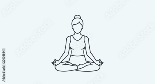 Vector Line Art Illustration of Yoga Pose