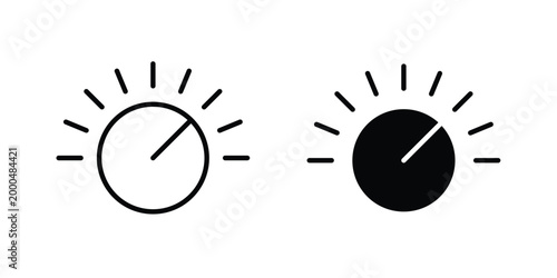 Knob icon pack vectors for graphic projects.