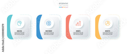 Template with step business infographic or option design.
