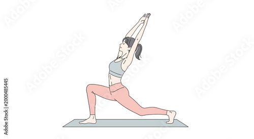 Yoga Lunge Pose Vector Illustration