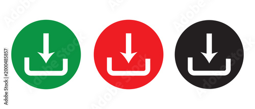 Download Icon Set. Solid Circle Style. ideal for web design, mobile apps, UI/UX interfaces, file management systems, and digital download concepts.