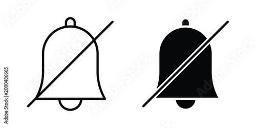 Notification off icon pack vectors for graphic projects.