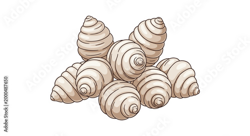 Pile of small, pale taro corms with distinct concentric ring patterns, showcasing a starchy root vegetable staple in many tropical regions.