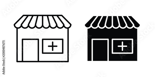 Pharmacy icon pack vectors for graphic projects.