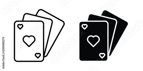 Playing cards icon pack vectors for graphic projects.