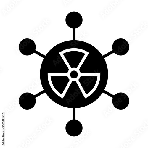 Radiation icon vector. Nuclear energy Illustration sign. Emitting symbol. Nuclear waste logo.