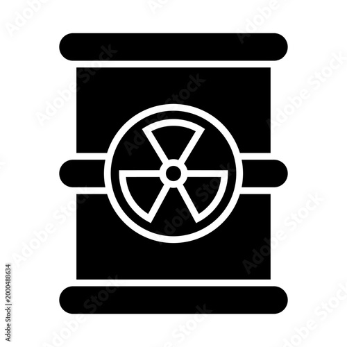 Radiation icon vector. Nuclear energy Illustration sign. Emitting symbol. Nuclear waste logo.