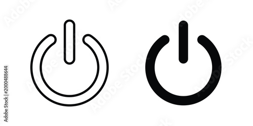 Power button icon pack vectors for graphic projects.
