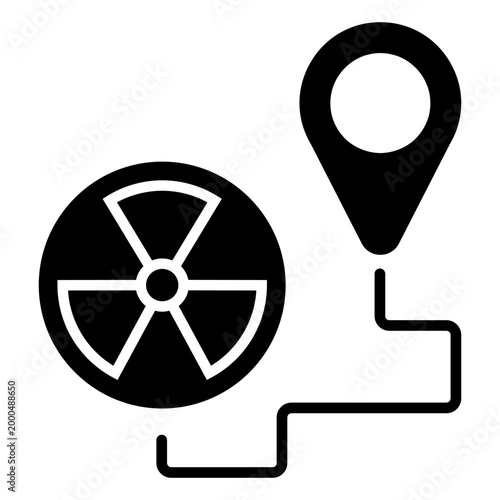 Radiation icon vector. Nuclear energy Illustration sign. Emitting symbol. Nuclear waste logo.