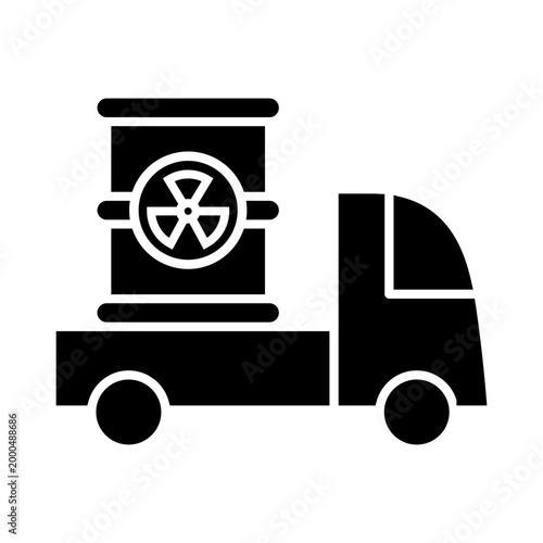 Radiation icon vector. Nuclear energy Illustration sign. Emitting symbol. Nuclear waste logo.