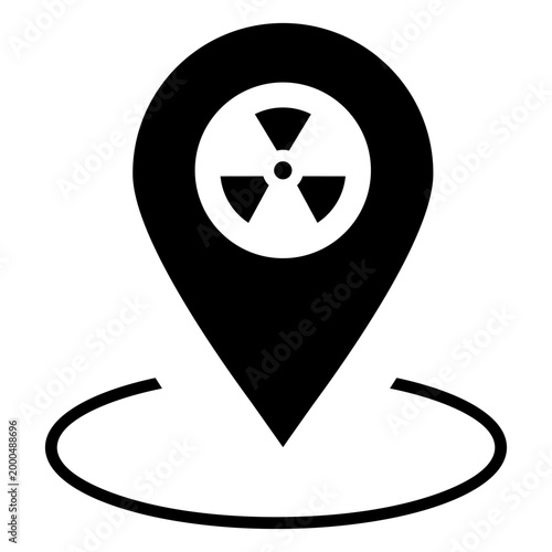 Radiation icon vector. Nuclear energy Illustration sign. Emitting symbol. Nuclear waste logo.