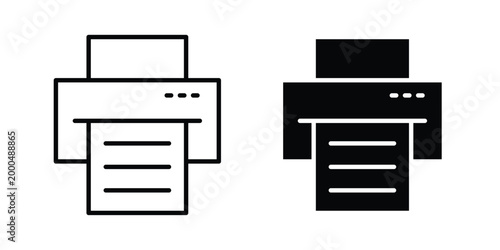 Print button icon pack vectors for graphic projects.