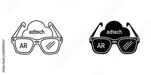 Augmented reality glasses in educational technology depiction