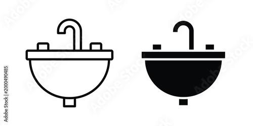 Sink icon pack vectors for graphic projects.