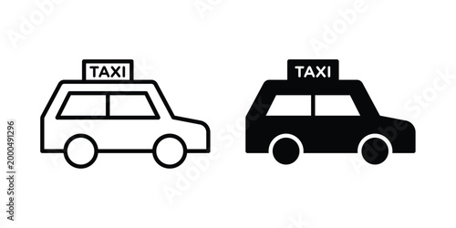 Taxi icon pack vectors for graphic projects.