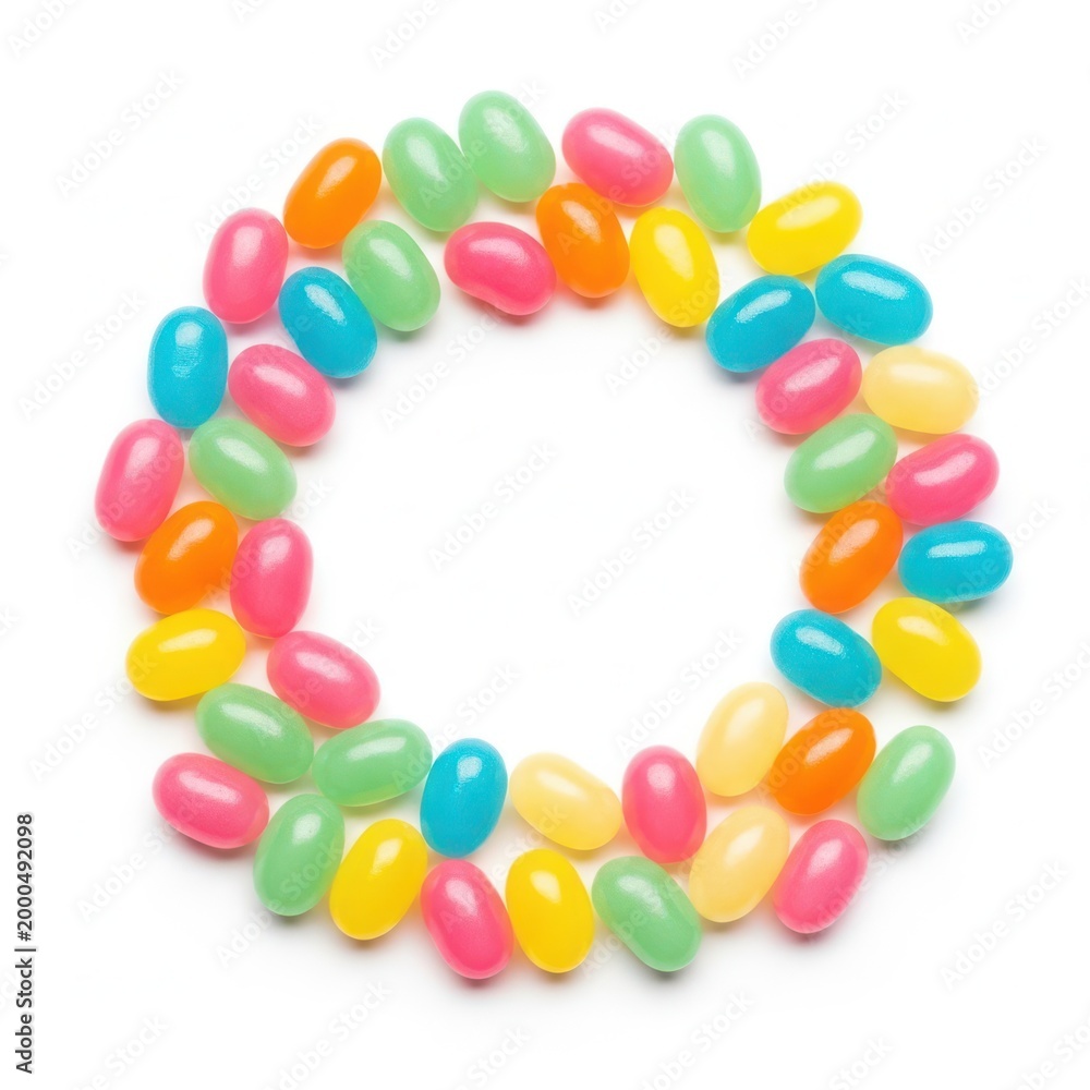 Obraz premium Colorful assortment of jelly candies arranged in a circle