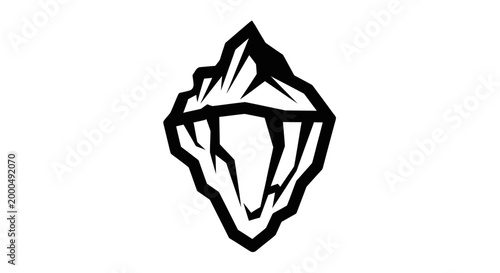Stylized mountain logo design isolated on white background for outdoor or adventure branding.