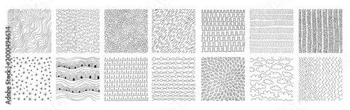 Crosshatch textures featuring hand-drawn line work and doodle pattern vector illustration set. Pencil sketch hatching with geometric grunge strokes, dots, and vintage scribble elements for background.