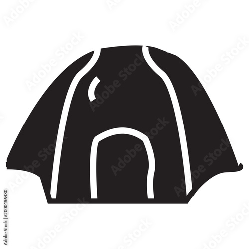 camping tent glyph solid style black icon illustration vector