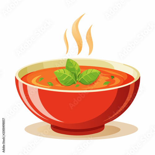 Hausgemachte Tomatensuppe mit Basilikum