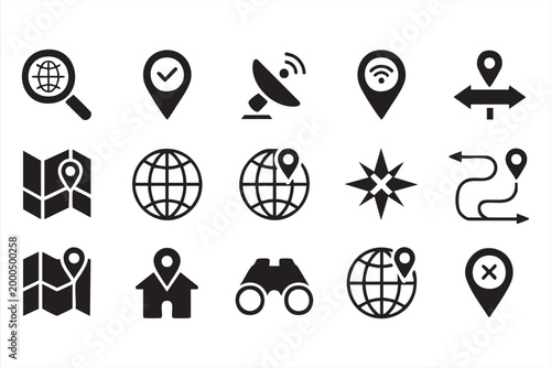 Location and Direction Icons for Delivery Logistics and Travel Apps