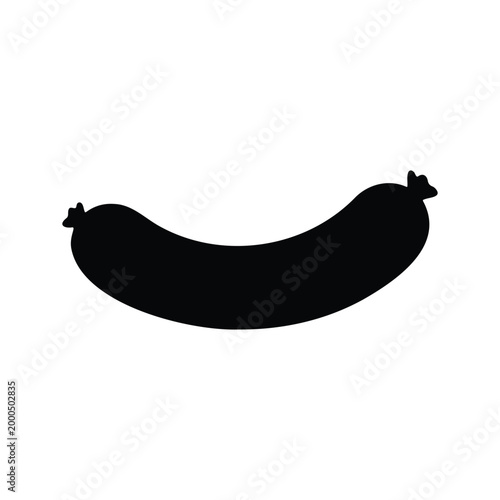 Sausage silhouette icon vector flat design.