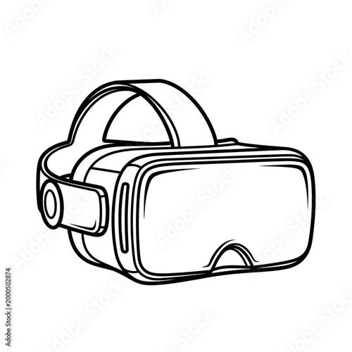 Photos minimalist virtual reality headset outline for tech and gaming design