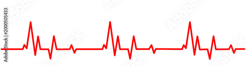 ECG Heartbeat Line Seamless Pattern Red Pulse Wave Medical healthcare vector illustration 