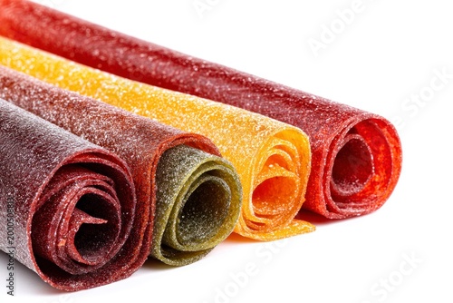 Fruit leather rolls colorful snacks 1.